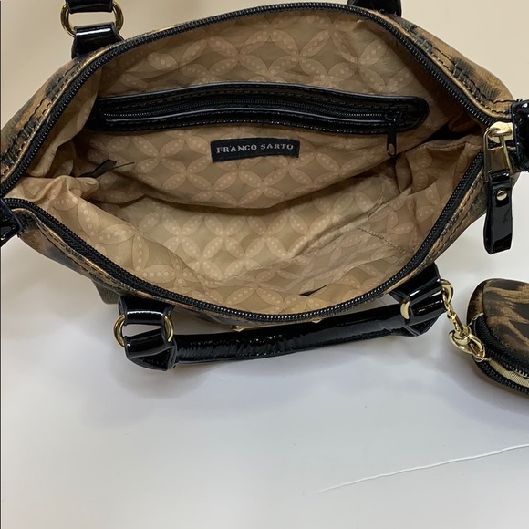 Franco Sarto | Mini Leonard Print Handbag + Change Purse | Travel Bag Set Case - Picture 6 of 8